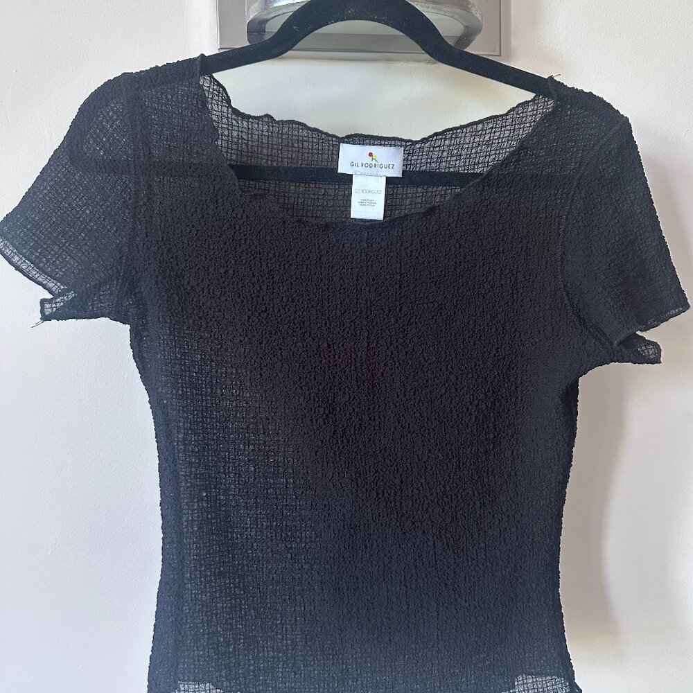 Gil Rodriguez Crinkle Top in Black size Small